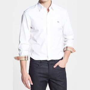 Burberry Brit Henry Trim Button Down Dress Shirt L